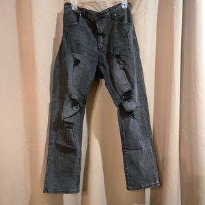 Mens ripped black jeans